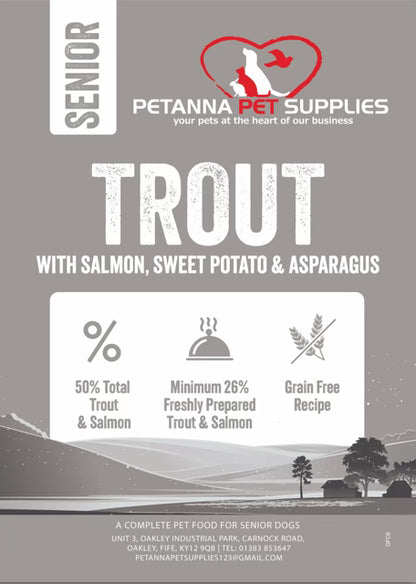 Grain Free Adult (Senior) Blend - Trout with salmon, sweet potato and asparagus