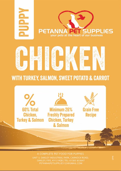 Grain Free Puppy Blend - Chicken with turkey, salmon, sweet potato and carrot