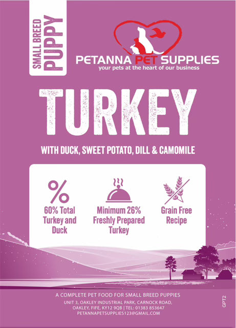 Grain Free Puppy (Small Breed) Blend - Turkey with duck, sweet potato, dill camomile